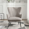 Jenson Accent Chair with Cappuccino Fabric and Grey Legs