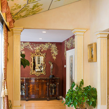 Trompe L'oeil Conservatory Ceiling Mural in Hallway