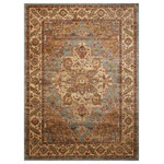 Nourison - Delano Persian Area Rug, Blue, 3'11"x5'11" - A richly detailed medallion motif, framed by the elegant lines of a traditional diamond panel design. On a delicately shaded field of blue, the perfect area rug to bring an aura of quiet sophistication to that special room in your home. Expertly power-loomed from top quality polypropylene yarns for luxuriously supple texture and years of lasting beauty.
