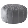 nuLOOM Faux Leather Jane Moroccan Ottoman, Gray