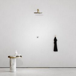 Porto Shower System (Brushed Gold & Arabescato Marble) - Bath & Shower Parts