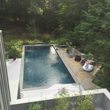(Irregular) Blue stone, Field Stone Pool Patio Installation