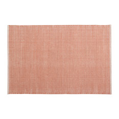 Handwoven Coral Field Cotton Rug, 120x180 Cm