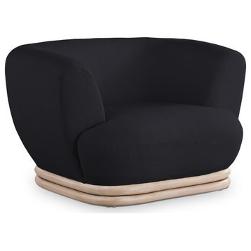 Kipton Boucle Fabric Upholstered Chair, Black