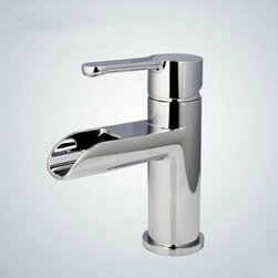 Waterfall Brass Cold and Hot Mixer Bathroom Sink Faucet T1021B - Bathroom Sink Faucets