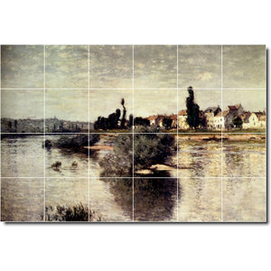 OASIS C Frere camel palms water pyramid Tile Mural Backsplash Marble Ceramic