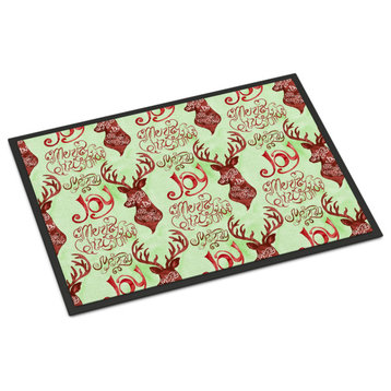 Caroline's Treasures Merry Christmas Joy Reindeer Indoor/Outdoor Doormat