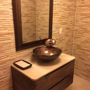 SINGLE PIECE OF BEAUTY 36" Bathroom Vanity, Brown Finish (Rustic Teak) Only One