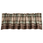 Paseo Road by HiEnd Accents - Huntsman Valance, 84"x18" - Bring the Scottish highlands to your home with the Huntsman collection showcasing subtle brown and cream plaids with hints of green and burgundy. The Huntsman plaid pattern is easily paired with many of the other bedding sets in the lodge, hunting or western collections. Gathered top header and rod pocket for easy installation. Valance measures 18" X 84". Dry clean recommended. 65% polyester/35% cotton. Imported.