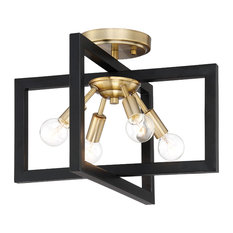 Xander 4-Light Semi-Flush, Aged Warm Brass