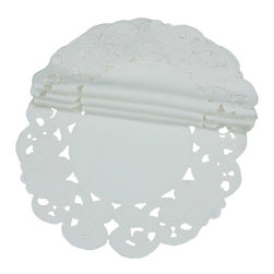 Xia Home Fashions - Spring Egg Round Doily White, Set of 4 - Placemats