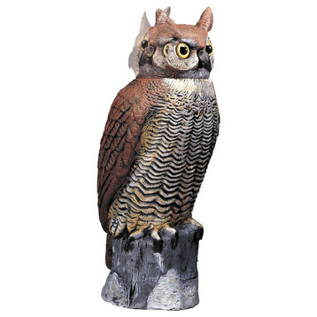 Dalen Rotating Head Great Horned Owl Ornamental, 18"