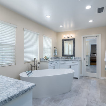 Striking Large Format Tile in Master Shower Pops Newbury Park Master
