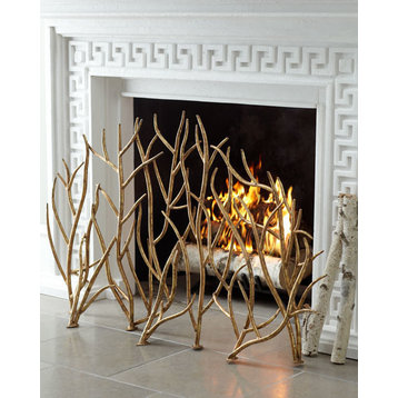 Twig Fire Screen, Gold, Large