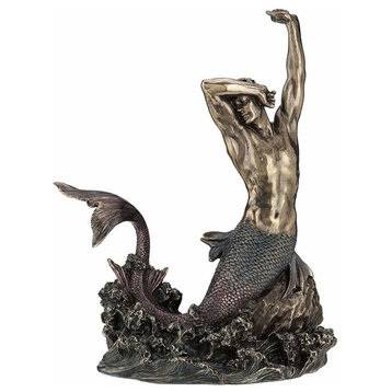 Merman Stretching On Rock Inch, Myth and Legend Statue