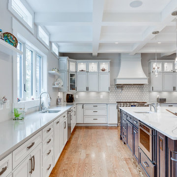 White and Dark Traditional Kitchen Design Vienna, VA