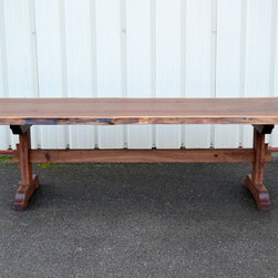 Live Edge Walnut Dining Table with Trestle Base - Dining Tables