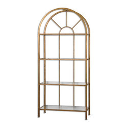 Cireneo Gold Leaf Bookcase Etagere - Bookcases