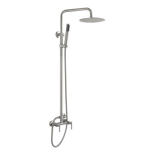 HEATGENE Stainless Steel Outdoor Shower Stand With Body Jets And Handheld  Showerhead For Outside Showers/Swimming Pools/Matt Black