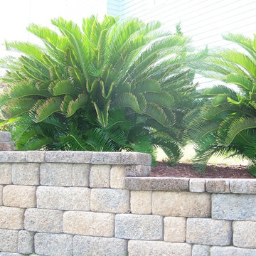 Oceanfront retaining wall, walkway and driveway