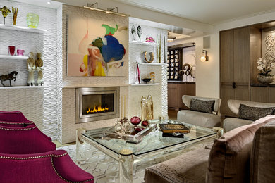 Living room - eclectic living room idea in New York