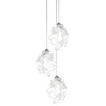 EQ Light - Chi Pendant Lights, Set of 3 - The Chi Pendant Lights make stunning accent pieces in a dining room, entryway or kitchen. These three elegant pendant lights feature silver steel construction and oval shades made from white spiral polypropylene pieces. Hang them in a contemporary style home for a cohesive look.