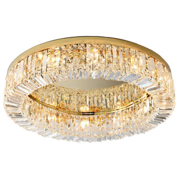 Carcare | Eminent Drum Crystal Chandelier for Ceiling, Gold, 15.8''