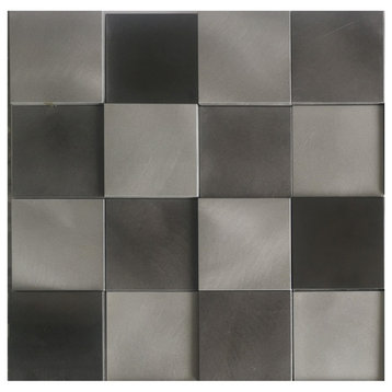 Mijas 11.97x11.97, Gray Peel-and-Stick Mosaic Metal Tile, Box of 11