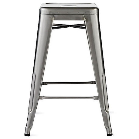 Modern Backlees Counter Stool, Set of 4, Gunmetal