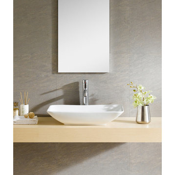 Fine Fixtures White Vitreous China Rectangle Vessel Sink