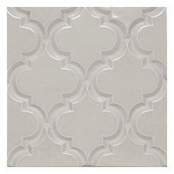 Mission Stone Tile - Beveled Arabesque Tile, Vento Grey, Sample - Tile