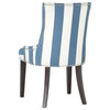 De De 19" Awning Stripes Dining Chair, Set of 2, Silver Nail Heads, Blue