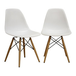 Azzo White Plastic Dining Chairs (Set of 2) - Dining Chairs