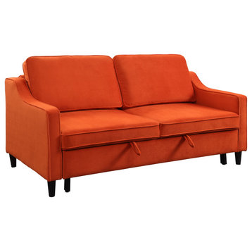 Dickinson Convertible Studio Sofa With Pull-out Bed, Orange