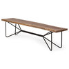 Papillion III Natural Solid Wood With Black Iron Frame Dining Bench
