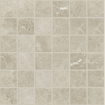 Shaw CS97Q Oasis - 13" x 13" Square Mosaic Floor and Wall Tile - - Light Gray