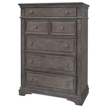 Bowery Hill Farmhouse Highland Park Driftwood Gray Wood 5-drawer Chest