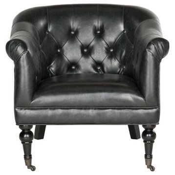 Bryan Tufted Club Chair Antique Black