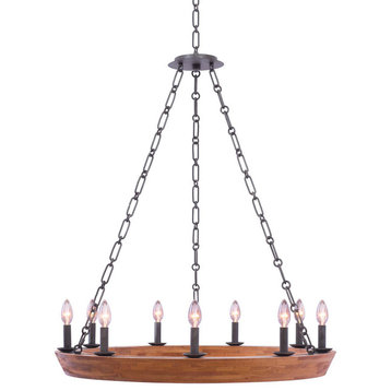 Lansdale 33"x39" 9-Light Farmhouse Chandelier by Kalco