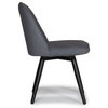 Dome Armless Swivel Dining/Office Chair, Charcoal