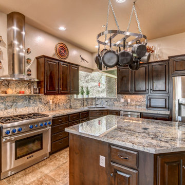 Azul Fantasy Granite with full height back splash