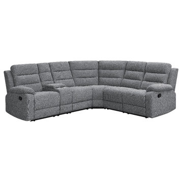 Coaster David 3-Piece Modern Fabric Upholstered Sectional in Gray