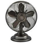 Optimus - Optimus F6212  Antique Table Fan 12 Inch Oscillating 3speed - Need cooling on the go? The Optimus 3-Speed 12-In. Portable Retro Oscillating Table Fan is a smart, safe, and convenient way to cool down during hot summer months. You'll love the look of this fan's oil-rubbed bronze finish, old-school styling, and 90° of oscillating bliss. Use this classic fan on your bedside table, or in your office or living room.