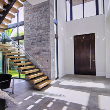 Final Construction Private Waterfront Custom Home in Boca Raton