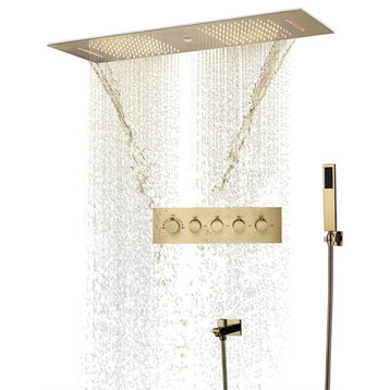 Musical Thermostatic Shower System, Hand Shower, Style B-Touch Panel Light