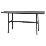 Gensun - Plank 25"x72" Rectangular Balcony Table, Carbon - **Please refer to secondary images for finish and fabric colors**