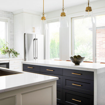 Humboldt Avenue Townhome Kitchen with Navy Island