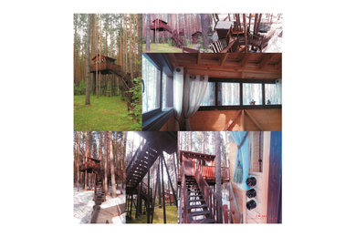 Mid-sized danish home design photo in Yekaterinburg