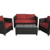 Kontiki Conversation Sets - Wicker Sofa Sets, Red