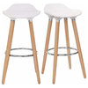 Set of 2 Barstools Modern Counter Height Bistro Pub Side Chairs Wooden Legs